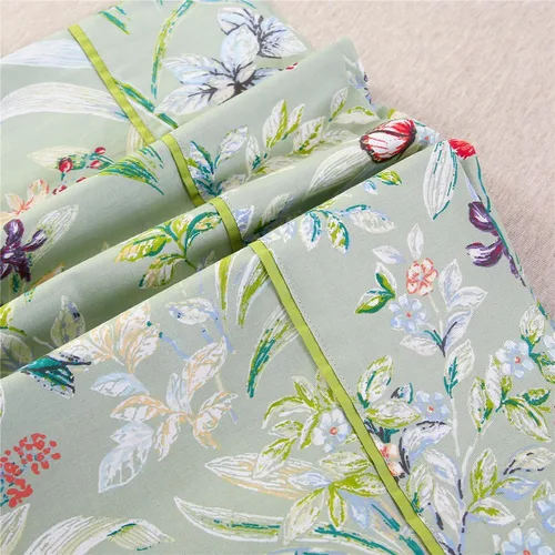 Miniatura 5 de URBONUR Juego de 2 fundas de almohada de 100 % algodón con estampado floral de mariposas, suaves, transpirables, refrescantes, fundas de almohada