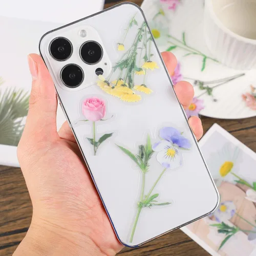 Miniatura 6 de 160 piezas de calcomanías de flores naturales para álbumes de recortes, calcomanías autoadhesivas para álbumes de recortes, suministros para diario