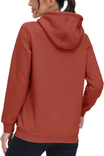 Miniatura 84 de MAGCOMSEN Sudaderas con capucha para mujer, con forro de sherpa, de vellón, para invierno, cálido, pesado, de algodón, con bolsillo