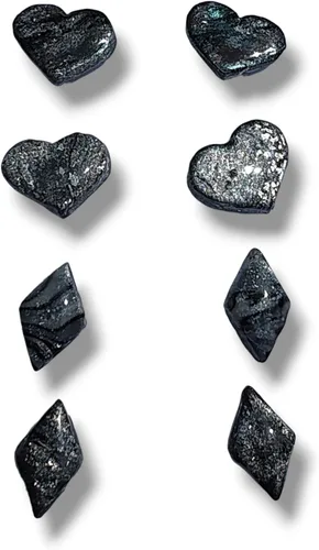 Modern Black & Silver Marble Sparkle Earring Studs