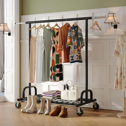 Miniatura 8 de Raybee Perchero resistente para ropa, estantes para ropa para colgar ropa pesada 200+, perchero enrollable para ropa con capacidad de carga de 485