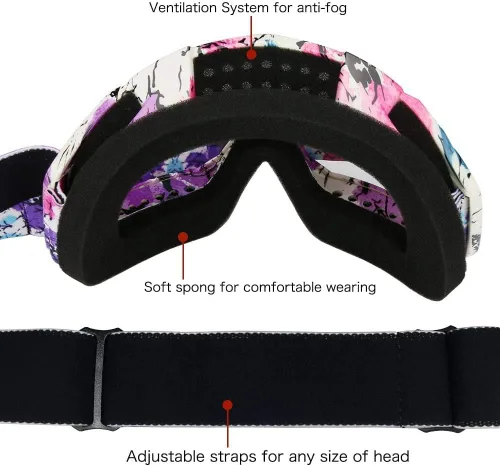 Miniatura 2 de Gafas de motocross para motocicleta, ATV, motocross, todoterreno, carreras, MX, antiarañazos, a prueba de polvo, flexibles, UV400, gafas acolchadas