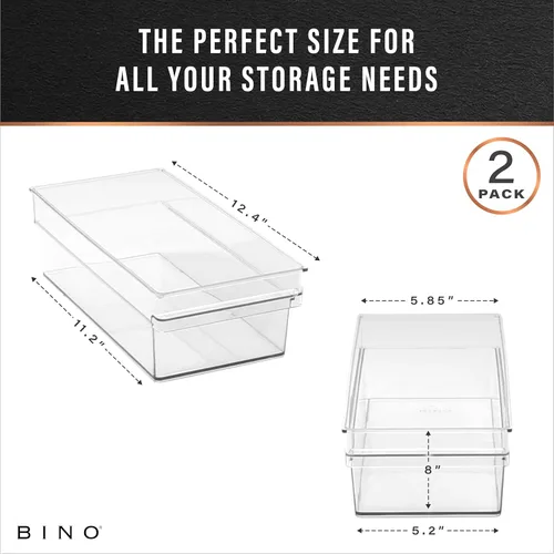 Miniatura 3 de BINO Contenedores de almacenamiento de plástico, medianos y poco profundos THE HANDLER COLLECTION Contenedores organizadores multiusos