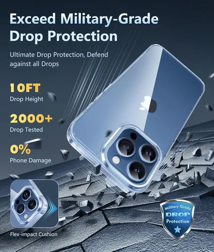 Miniatura 178 de FNTCASE Funda para iPhone 13 Pro-Max: Fundas magnéticas transparentes compatibles con Magsafe Slim anti amarillamiento protección contra caídas