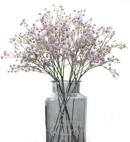 Miniatura 9 de Paquete de 12 flores artificiales de aliento de bebé, tallos flexibles de 21 pulgadas para ramos de boda, centros de mesa del hogar y decoración al
