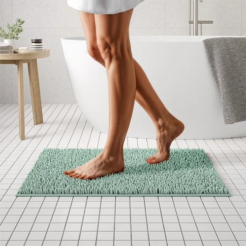 Miniatura 74 de MAYSHINE Alfombra de Baño de Chenilla Afelpada Extra Suave, Súper Absorbente, Alfombra de Baño Antideslizante Microfibra Esponjosa