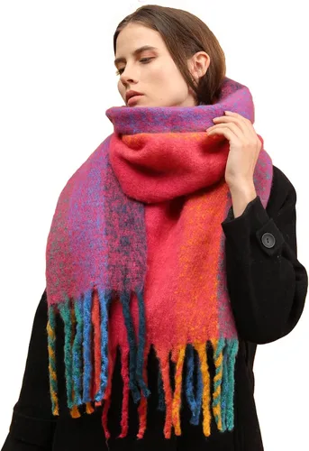 Bufanda cálida para mujer, colorida y suave, cómoda, elegante chal de pashmina para clima frío, bufanda larga de moda, borla de coleta