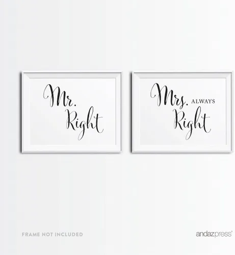Miniatura 55 de Andaz Press Letreros de fiesta de boda, impresión formal en blanco y negro, 8.5 x 11 pulgadas, suite de novia, vestidor, paquete de 2