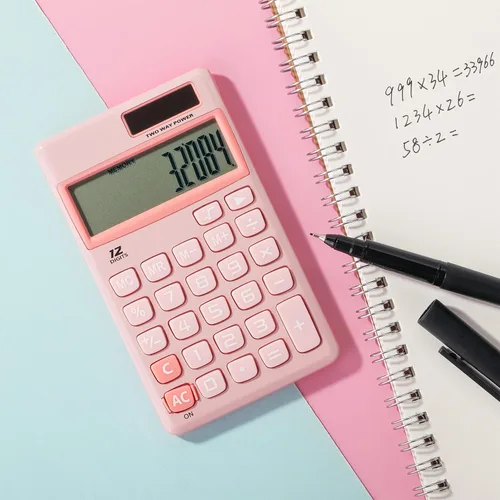 Miniatura 5 de Mr. Pen - Calculadora solar de función estándar, 12 dígitos, rosa claro, tamaño de bolsillo