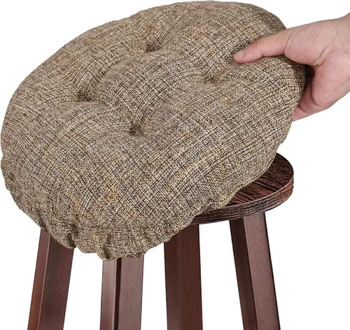 Miniatura 11 de SINOSSO Cojín para taburete de bar moderno de 12 pulgadas de diámetro, diseño entretejido de moda, antideslizante, de silicona, redondo, acolchado