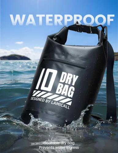 Miniatura 3 de Lamicall Bolso Seco, Bolso Impermeable - [Duradero y Flotante] 5L/10L/20L/30L/40L Bolso Seco con Tapa Enrollable con Funda Resistente al Agua