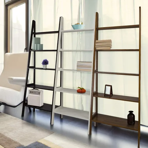 Miniatura 15 de Casual Home Librería con forma de escalera de 5 estantes de madera 100% sólida, estándar, color expreso Espresso