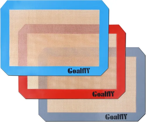 Miniatura 8 de Tapete de silicona redondo para hornear de 8 pulgadas, juego de 3 tapetes de silicona reutilizables para hornear, tapete de silicona para molde