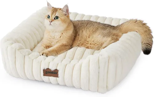 ZOMISIA Camas pequeñas para perros pequeños - Camas lavables para gatos de interior, cama ortopédica rectangular para cachorros con funda extraíble