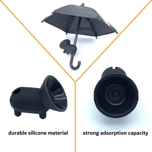 Miniatura 3 de Paraguas de teléfono para el sol, sombrilla de teléfono celular con soporte universal ajustable de ventosa para iPhone, iPad, Gopro