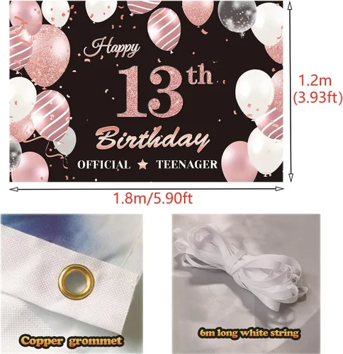 Miniatura 3 de Cartel de fondo oficial de 13 cumpleaños, cartel oficial de fiesta de cumpleaños de 13 años, fondo de fotografía de feliz cumpleaños de 13 años