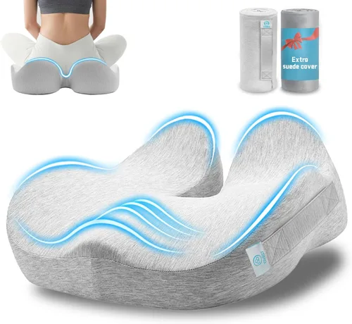 Miniatura 10 de Cojín de asiento, cojines ergonómicos para silla para alivio del dolor de coxis y huesos sentados, apoyo de ciática y espalda, almohada de espuma