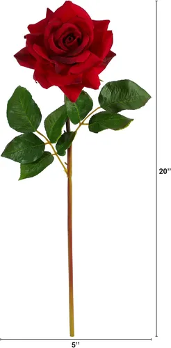 Miniatura 2 de Nearly Natural Flor artificial rosa de 20 pulgadas (juego de 6)
