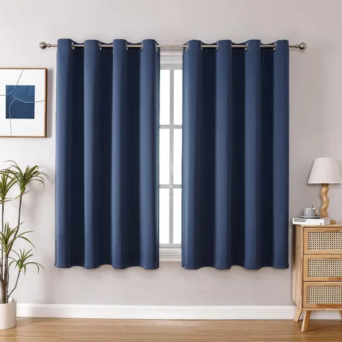 Miniatura 74 de ChrisDowa - Cortinas de cenefa pequeñas para cocina, cortinas cortas con ojales y aislamiento térmico para oscurecer la sala y habitación