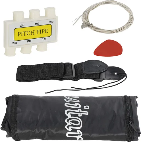Miniatura 5 de Guitarra acústica de 6 cuerdas de 38 pulgadas con correa para la bolsa de transporte, juego de cuerdas extra para principiantes, niños, niñas, Azul