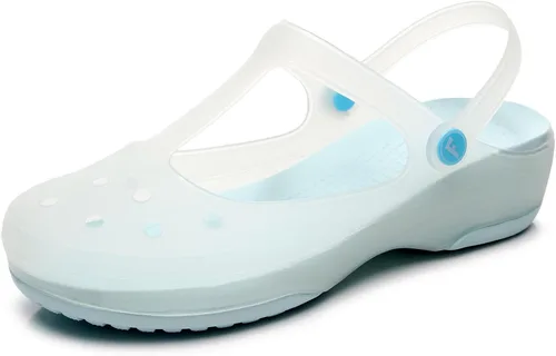 Miniatura 10 de Zuecos clásicos transparentes de color sólido para mujer, cómodos, suaves y antideslizantes, sandalias de playa de gelatina para actividades al aire