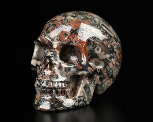 Miniatura 13 de Skullis 2.0 "Cráneo alienígena de cristal de obsidiana negra, escultura de arte fino de piedras preciosas talladas a mano, estatua de piedra