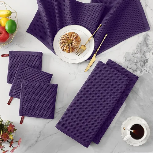 Miniatura 583 de Kitinjoy - Paños de cocina de 100 % algodón, tela de tejido gofrado, paño de limpieza ultrasuave, absorbente y de secado rápido. Beige