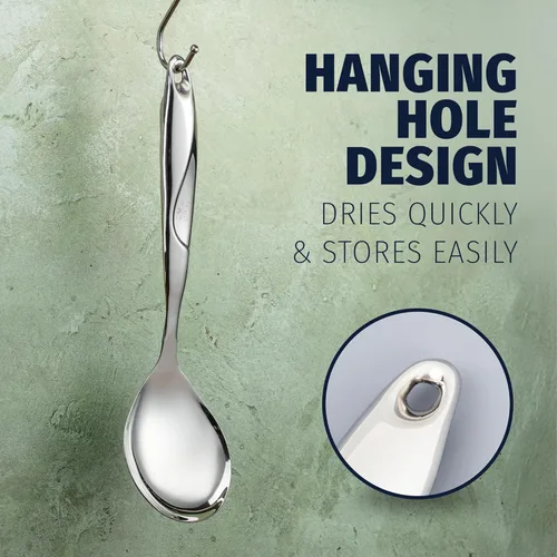 Miniatura 3 de Zulay Kitchen Cuchara de servir de acero inoxidable, cuchara grande de cocina y servir de 11.5 pulgadas con mango ergonómico, duradero, resistente