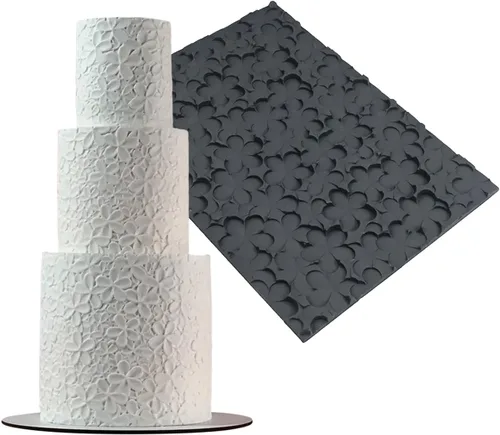 Miniatura 11 de mostsom Molde de silicona para pastel de encaje para fondant y chocolate, decoración de burbujas redondas en relieve, herramientas de horneado
