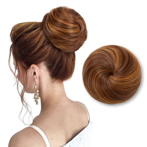 Miniatura 18 de Moño de bailarina, pieza sintética para recoger el cabello, moño de extensión de cabello Q3 de Sarla Negro azabache