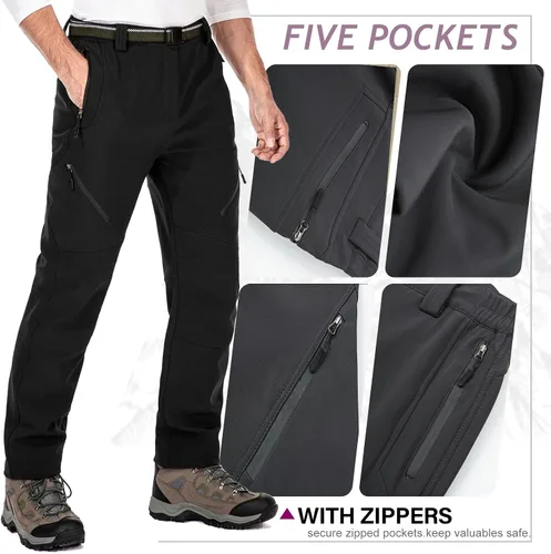 Miniatura 2 de Toomett Snow Pants Men ski Waterproof Hiking Insulated Fleece Lined Winter Outdoor Softshell Cargo Pants