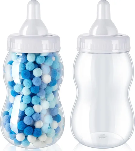 Miniatura 8 de Tessco for you - 2 botellas grandes de leche para bebé, rellenables, alcancía, contenedor de plástico para juegos y revelación de género, Blanco