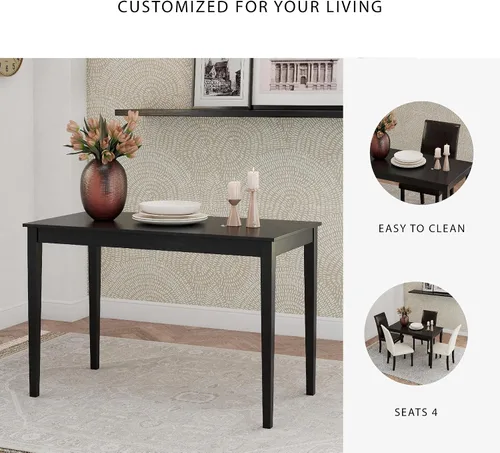 Miniatura 5 de Signature Design by Ashley Kimonte - Mesa rectangular de comedor, color negro