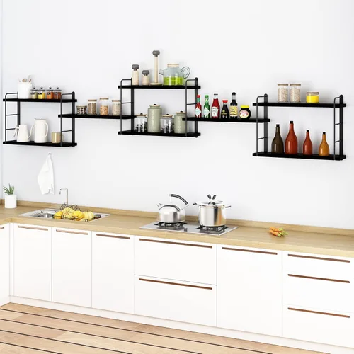 Miniatura 5 de MXCSE Estantes de pared, estanterías montadas en la pared, estantes flotantes de bricolaje para pared, estantes colgantes de madera para habitación