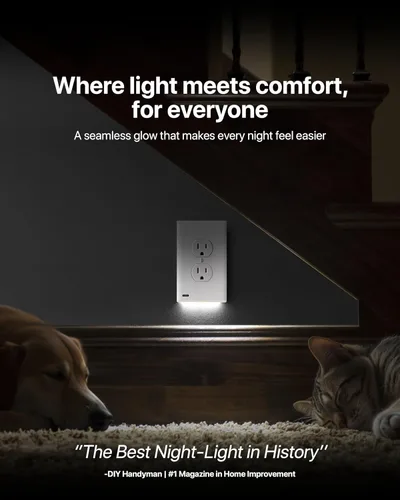 Miniatura 2 de Paquete de 10 - SnapPower GuideLight [para tomacorrientes dúplex] - Reemplaza la luz nocturna de enchufe - Placa de pared de receptáculo eléctrico