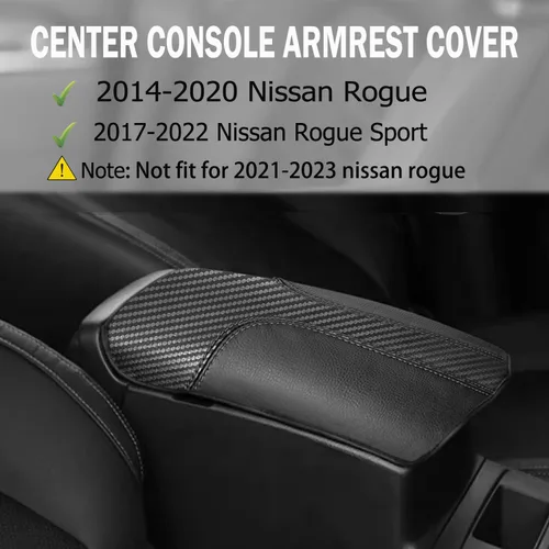 Miniatura 2 de Funda para reposabrazos para Nissan Rogue 2014-2020 y Nissan Rogue Sport 2017-2022 antiarañazos de cuero central para consola central y reposabrazos