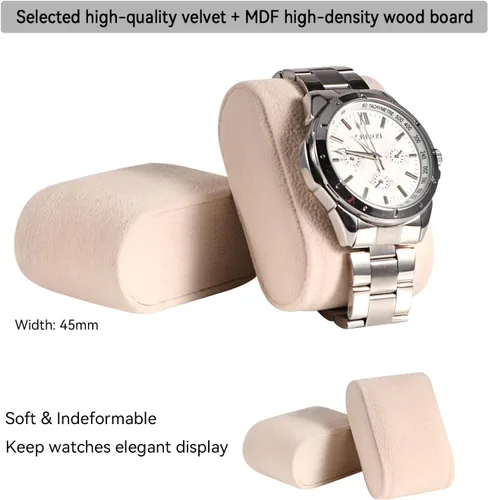 Miniatura 4 de LANDICI Caja de reloj para hombres y mujeres, 2 capas de piel sintética, organizador de relojes, caja de almacenamiento grande, caja de joyería