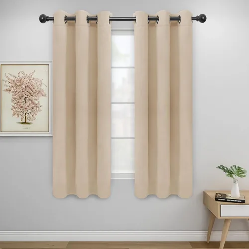 Miniatura 100 de Easy-Going - Cortinas opacas para dormitorio, aislamiento térmico sólido con ojales, cortinas de ventana para reducción de ruido, cortinas