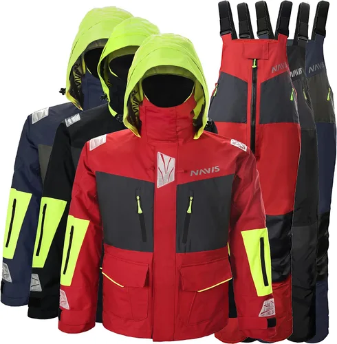Miniatura 7 de NAVIS MARINE Conjunto combinado de chaqueta de vela y pantalones con babero - Ocean PRO - Traje impermeable para pesca con pesca y pesca de pesca