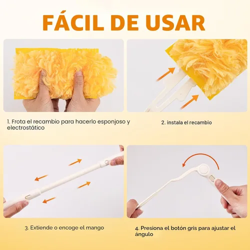Miniatura 7 de Recargas de plumero resistentes, kit de plumeros desechables para limpieza y limpieza de muebles, persianas, ventiladores de techo, superficies