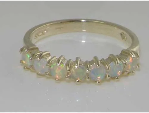 Miniatura 6 de Anillo de eternidad de plata de ley 925 con ópalo auténtico para mujer