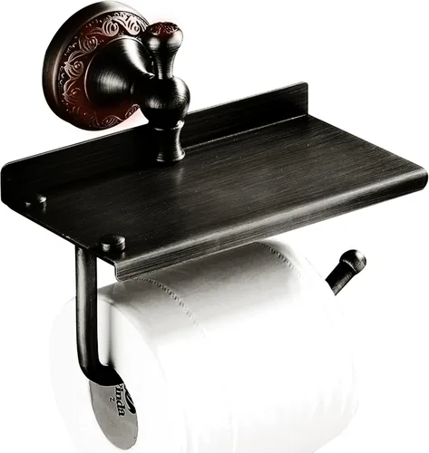 Miniatura 12 de Barra doble para toallas de bronce aceitado frotado de latón, ajustable de 15.5 a 27.5 pulgadas, soporte de barra para toallas de baño para portador