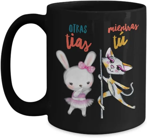 Miniatura 3 de Regalo para tias Taza de cafe para hermana Perfecto regalo para navidad, graduados, profesionales y estudiantes Vaso con afirmaciones Negro