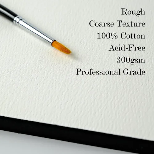 Miniatura 2 de CuppaClip Bloque de Papel de Acuarela de Algodón Puro Libreta de Papel de Arte 300GSM(140LB) Libre de Ácido 20 Hojas Suministros de Arte de Acuarela