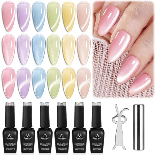 Miniatura 19 de Beetles - Juego de esmaltes de uñas en gel neón, 6 colores, rosado intenso, naranja, amarillo, verde, azul y morado, semipermanentes, uso