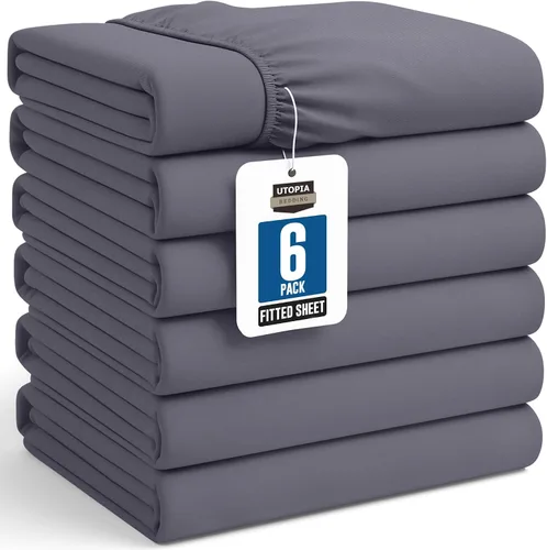 Miniatura 17 de Utopia Bedding Sábana Bajera Completa Ajustada - Sábana de Fondo - Bolsillo Profundo - Microfibra Suave - Resistente al Encogimiento y la Azul Spa