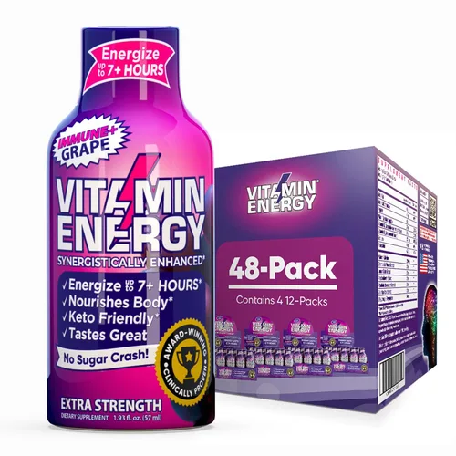 Miniatura 79 de Vitamin Energy Immune+ Extra Strength Energy Shot Army Orange 10 unidades, 260 mg de cafeína natural, vitaminas B, citicolina, té verde, apoyo