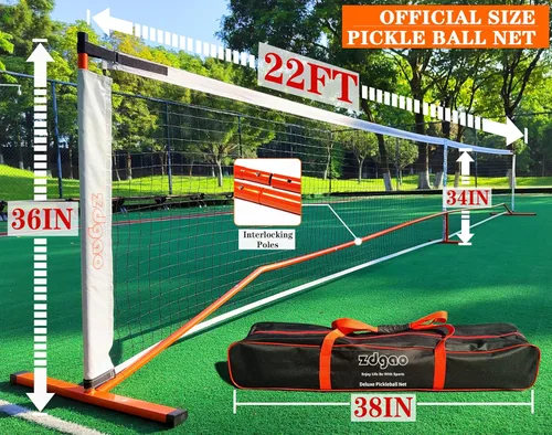 Miniatura 3 de Portable Pickleball Net Set, 22FT Regularion Size Pickle Ball Net with Paddles Set, Outdoor Pickleballs and Carry Bag, Easy Setup for Indoor