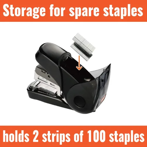 Miniatura 3 de MAX, MXBHD10FL3BK, Mini grapadora plana, 1 cada una, negro, 2.6 x 1.1 x 3.3 pulgadas