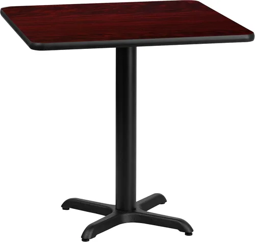 Miniatura 3 de Flash Furniture Stiles - Mesa cuadrada laminada negra de 24 pulgadas con base de altura de mesa de 22 x 22 pulgadas